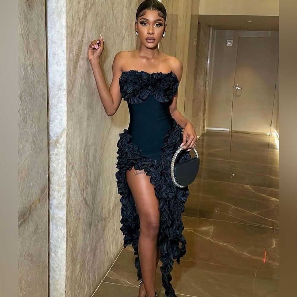 Fashion Nova Black Leila Bandage Mini Dress